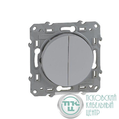 Механизм выключателя 2-кл. СП Odace 10А IP21 с функц. подсветки бел. SchE S52R211