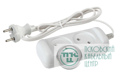 Удлинитель 2х1.5м без заземл. 6А IP20 UX-2-1.5m ШВВП 2х0.75 Эра Б0038557