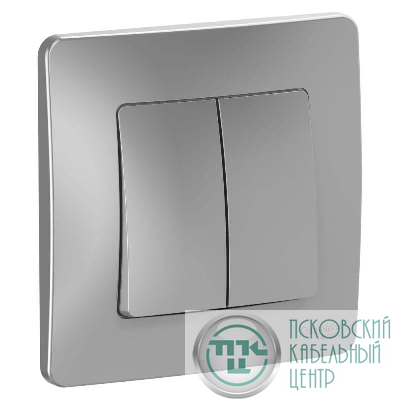 Переключатель проходной 2-кл. СП Blanca 10А IP20 (сх. 6+6) 250В алюм. SE BLNVS106603