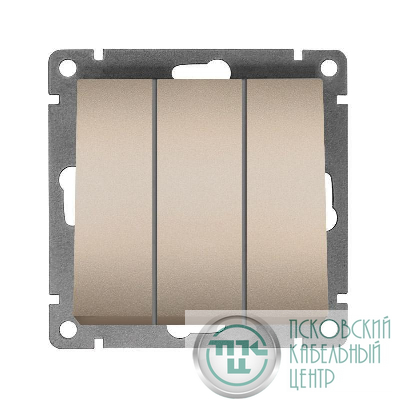 Выключатель 3-кл. СП Афина 10А IP20 механизм шампань Universal A0043-Br