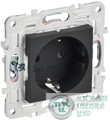 Розетка SKANDY 16А с заземл. без защ. шторок SK-R05G графит IEK SK-R11-16-K53