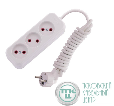 Удлинитель 3х2м без заземл. 10А IP20 Lila LEZARD 720-0302-303