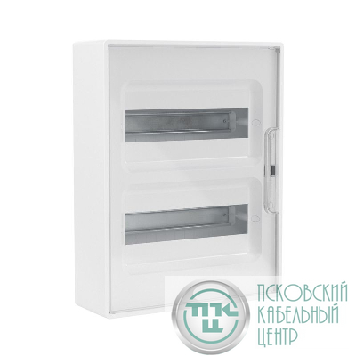 Щиток настенный Фрейм (FRAME) ЩРн-п-24 24мод. с прозр. дверцей с 4 шинами PEN (2шт на 8 отверст. и 2шт на 6 отверст.) бел. DKC F24W1WT