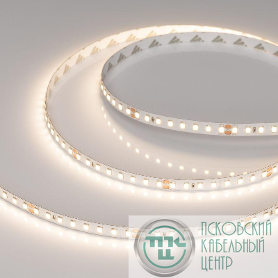 Лента светодиодная RT-A128-8mm 24V Warm 3500К 9.6Вт/м IP20 2835 высок. эффект. 150лм/Вт (уп.5м) Arlight 038757