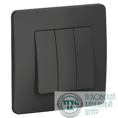 Выключатель 3-кл. СП Blanca 10А IP20 (сх. 1+1+1) 250В антрацит SE BLNVS100506