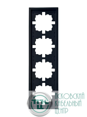 Рамка 4-м ZIMA горизонт. черн. бархат LEZARD 704-4200-149