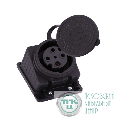 Розетка ОП 3х32А 3P+E 380В 3ф наклонная каучук LEZARD 332-0100-0202/202