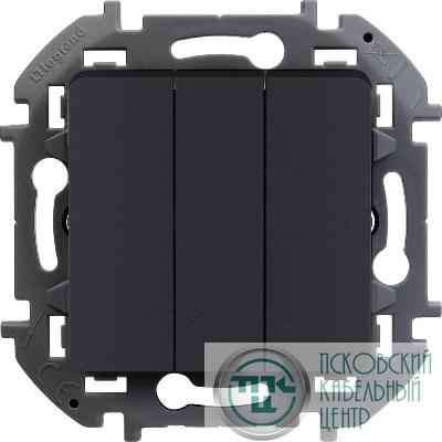 Выключатель 3-кл. Inspiria 20А IP20 250В 10AX механизм антрацит Leg 673643
