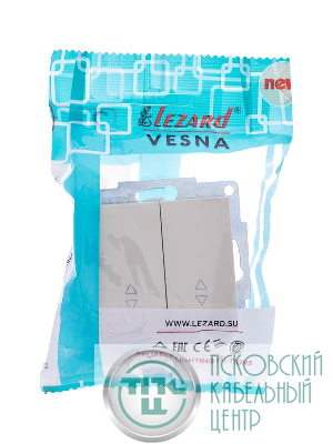 Переключатель проходной 2-кл. СП Vesna механизм крем. LEZARD 742-0388-106