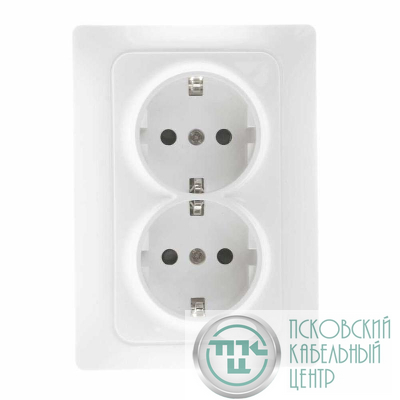 Розетка 2-м СП Bravo 16А 250В с заземл. защ. шторки механизм бел. GUSI С10Р6-001