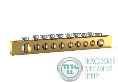 Шина PEN "земля-ноль" 6х9мм 10 отвер. латунь TOKOV ELECTRIC TKE-BSB-69-10-N/PEN