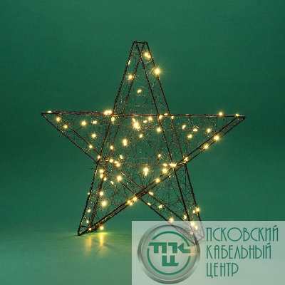 Фигура Металлическая 3D "Звезда" 35см питание 3хAA (не в компл.) тепл. бел. Neon-Night 513-706