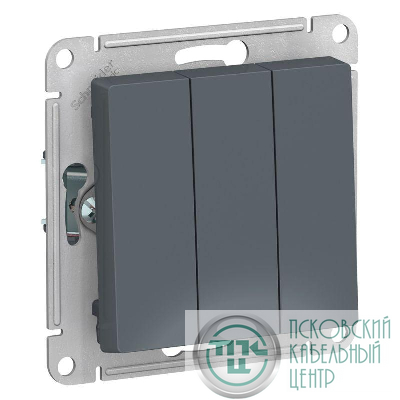 Выключатель 3-кл. СП AtlasDesign 10А IP20 (сх. 1+1+1) 10AX механизм грифель SE ATN000731
