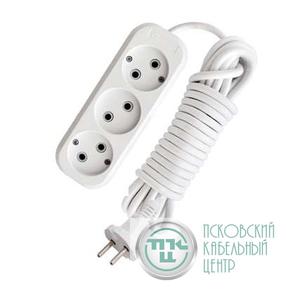 Удлинитель 3х3м без заземл. 10А IP20 Е-203 ПВС 2х0.75 АБС-пластик UNIVersal 9631964