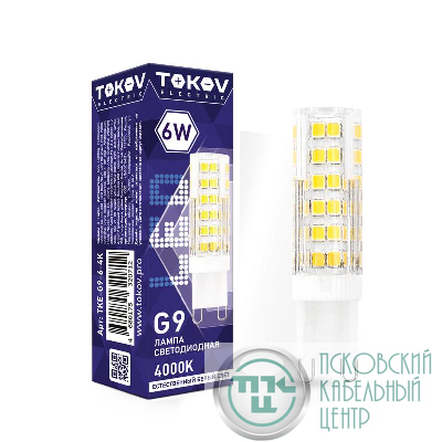 Лампа светодиодная 6Вт Capsule 4000К G9 220-240В TOKOV ELECTRIC TKE-G9-6-4K