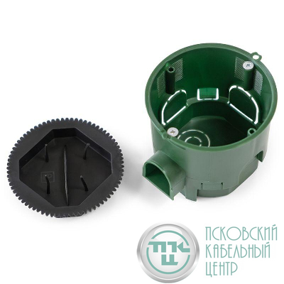 Коробка установочная углубленная безгалогенная (HF) 68х60 с саморезами и крышкой Промрукав 80-0550СКм