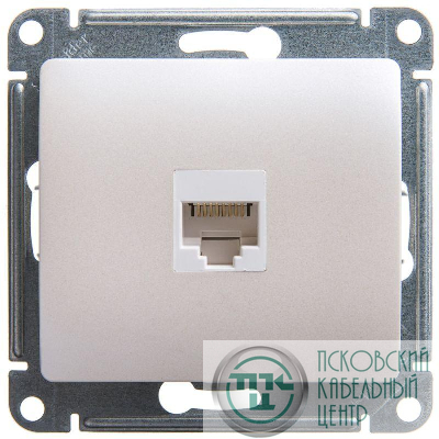Розетка компьютерная 1-м Glossa RJ45 кат.5E механизм перламутр. SE GSL000681K
