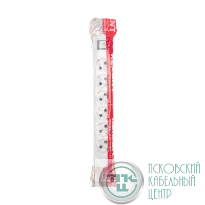 Колодка 6-м с заземл. PREMIUM с выкл. бел. Rexant 13-4404
