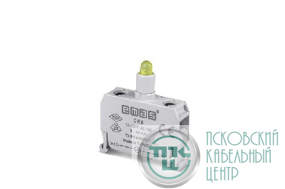 Блок-контакт подсветки с желт. светодиодом 12-30В перем. и пост. тока CK8 EMAS CK8