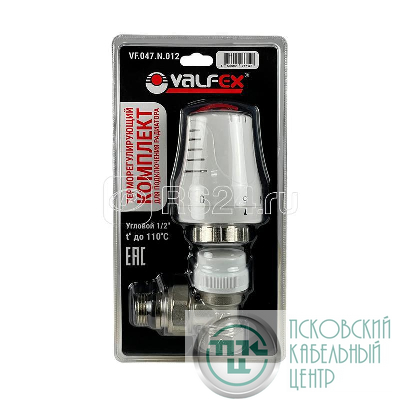 Клапан с термостатической головкой для радиатора угловой 1/2дюйм (60) К VALFEX VF.047.N.012