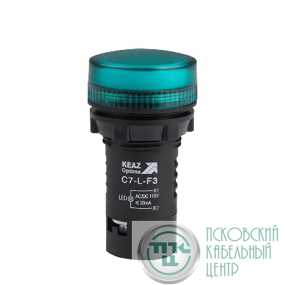 Лампа светодиодная OptiSignal Compact D22 С7-L-F3 зел. 110В AC/DC XB7EV03GP КЭАЗ 362154