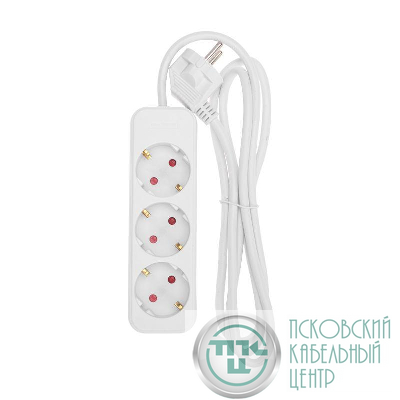Удлинитель 3х1.5м с заземл. STANDARD 3х1кв.мм бел. Rexant 13-4009