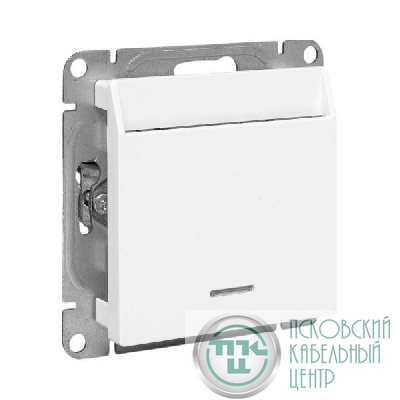 Выключатель карточный Эпика с подсветкой механизм бел. EKF UP1-SWW-card