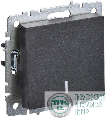 Выключатель 1-кл. СП BRITE ВС10-1-1-БрЧ 10А с индик. механизм черн. IEK BR-V10-1-10-K02