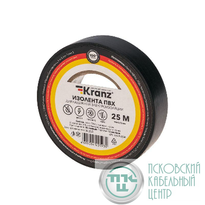 Изолента ПВХ 0.13х19мм 25м черн. Kranz KR-09-2206