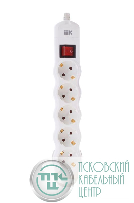 Колодка удлинителя 5-мест. с заземл. с выкл. РПр05В IEK WYP10-D-KP-16-05-ZKS-K01