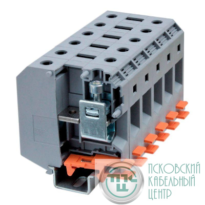 Клемма проходная винтовой зажим 2 точки подключения 50кв.мм сер. DKC KRUH-50