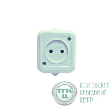 Розетка 1-м ОП 16А IP44 без заземл. п/герм. бел. Makel 18306