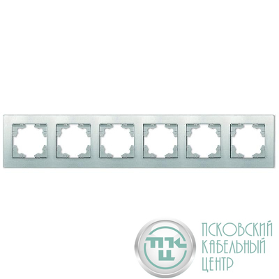 Рамка 6-м Афина универс. серебр. Universal A1043-S