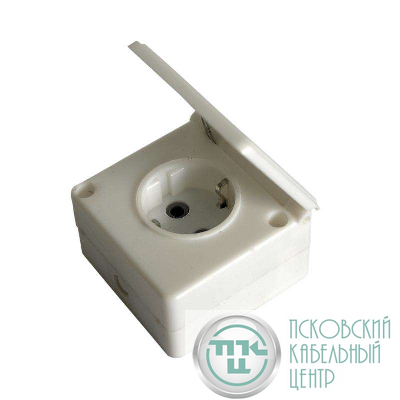 Розетка 1-м ОП 16А IP44 с заземл. бел. БЕЛТИЗ РА 16-005