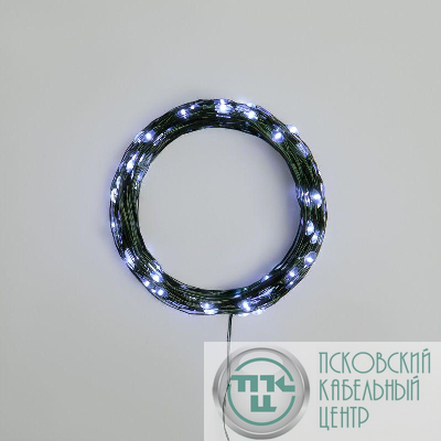 Гирлянда "Роса" 20м 200LED бел. IP20 230В с контроллером провод зел. Neon-Night 303-265