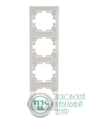 Рамка 4-м Mira вертикал. бел. LEZARD 701-0200-154