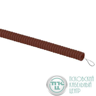 Труба гофрированная ПВХ легкая d16мм с протяжкой дуб (уп.25м) Эра Б0043214