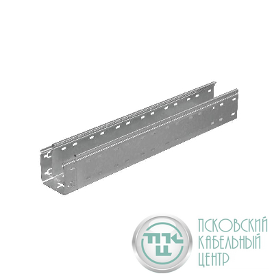 Лоток листовой перфорированный 100х100 L3000 сталь 0.7мм "БЫСТРЫЙ МОНТАЖ ПЛЮС" LPplus100-100-0.7-3000 оцинк. КМ PL0262