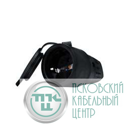 Разъем штепсельный 16А IP44 250В (еврослот) с заземл. каучук UNIVersal 602228