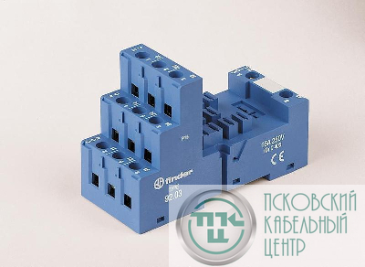 Розетка с винт. клеммами для реле 62.32 62.33 металл. клипса 092.7 FINDER 9203SMA