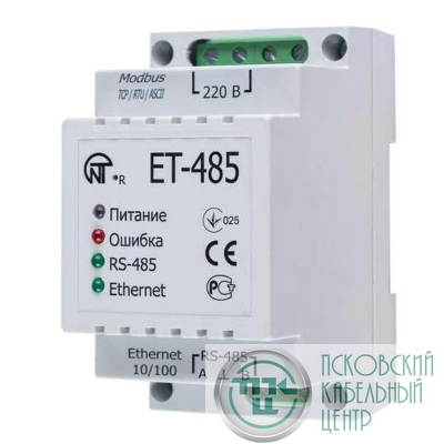 Преобразователь интерфейсов ЕТ-485 (24 V) (точка доступа к NT Cloud (Ethernet) RS-485 питание 220В или 7-24В к-во модулей - 3 НовАтек-Электро 3425680485 24