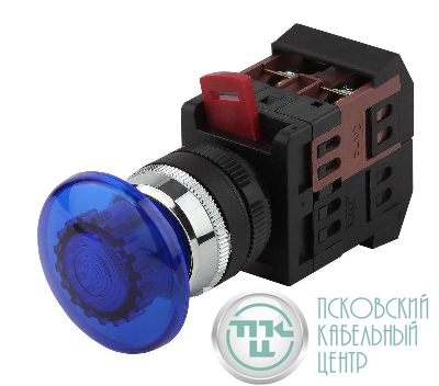 Кнопка AEA-22 "Грибок" d22мм 1з+1р BBG30-AEA-K07E син. ЭРА Б0045635