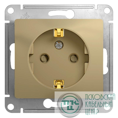 Розетка 1-м СП Glossa 16А IP20 с заземл. защ. шторки механизм титан SE GSL000445