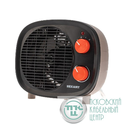 Тепловентилятор электрический настольный 2кВт со спиральным нагревательным элементом черн. Rexant 60-0034