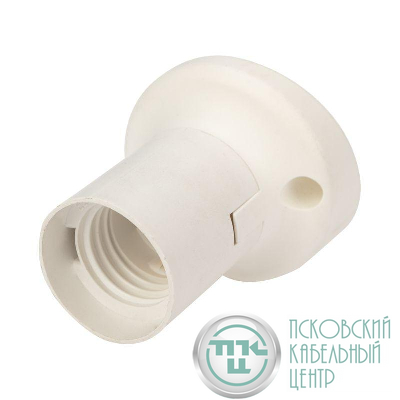 Патрон пластиковый настенный E27 наклонный бел. с этикеткой Rexant 11-8872