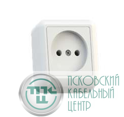 Розетка 1-м ОП Оптима РА10-375 10А IP20 без заземл. с монтаж. пластиной бел. Кунцево 8006