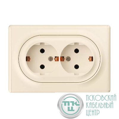 Розетка 2-м СП Florence 16А IP20 с заземл. винт. клеммы беж. 1E10401301 OneKeyElectro 2172790