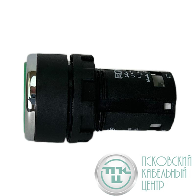 Кнопка нажимная моноблочная 22мм IP 40 1НО+1НО зел. EMAS MB101DY