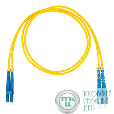 Шнур оптический коммутационный (патч-корд)LC-SC дуплекс (duplex) OS2 нг(А)-HF 1.0 м желт. Datarex DR-220141