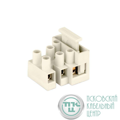 Колодка клеммная винтовая 2х4кв.мм 32А полипропилен 450В с 1 плавк. вставкой DKC 1332